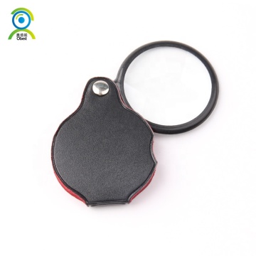 Portable Mini Black 50mm 10x Hand-Hold Pocket Magnifying Glass
