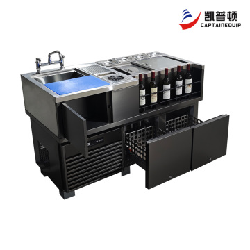 Современная индивидуальная коммерческая станция для напитков с витринным шкафом