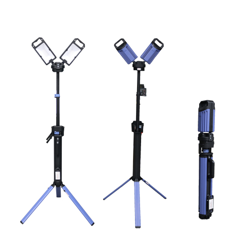 Lampu kerja Twin Head Cob yang boleh dicas semula Tripod kerja