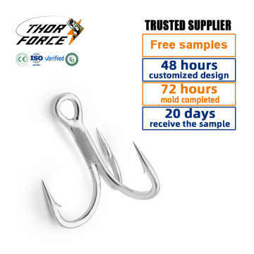 Wholesale High Carbon Steel High Hardness Treble Hook Fishing Gear