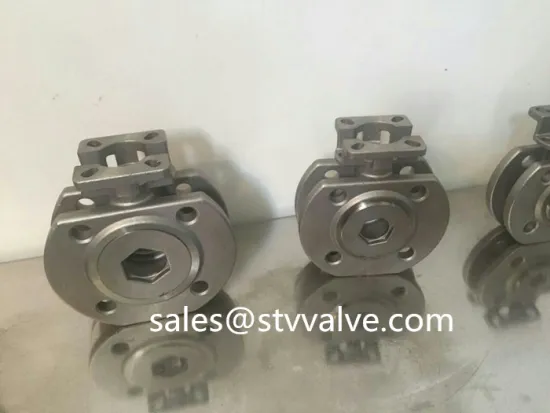 Stainless steel CF8 wafer flanged ball valve