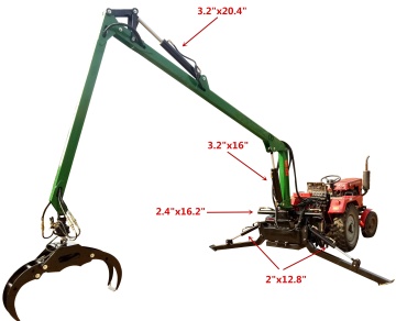 Hydraulic 360 Degree Rotary Forest Wood Grab Crane Loader