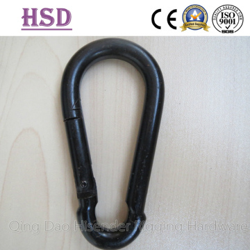 Karabinerhaken, schwarz lackiert