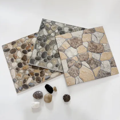 300x300mm Matte Surface 3D Concave Convex Cobblestone Floor Tile for Veranda and Balcony