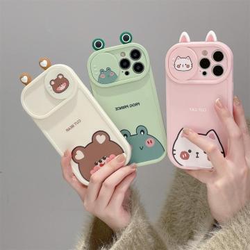3D Cartoon Push Window Case Cover for iPhone 14 Pro Max, 12, 11, and XS Max 13 - Affordable Soft Phone Cases