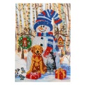 Christmas Snowman And Puppy 5d Diamond Painting