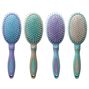 Personalized Biodegradable Wheat Straw Logo Hair Brush with Rubber Cushion