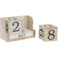 Wooden Perpetual Date Desk Calendar Blocks