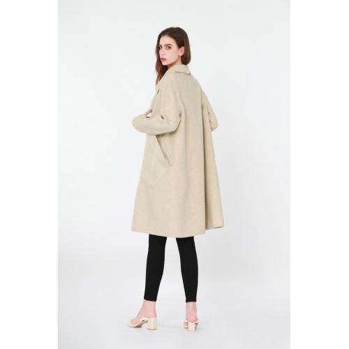 Ladies Casual Long Coat Long Wool Jacket With A Suit Collar Factory