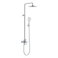 2021 New design rainfall shower column 3 function brass bathroom rain shower faucet set