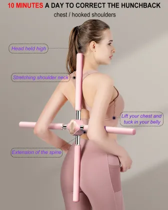 Yoga Sticks: Stretching Posture Tool for Humpback Correction, Stretchable Back Brace for Kids and Women