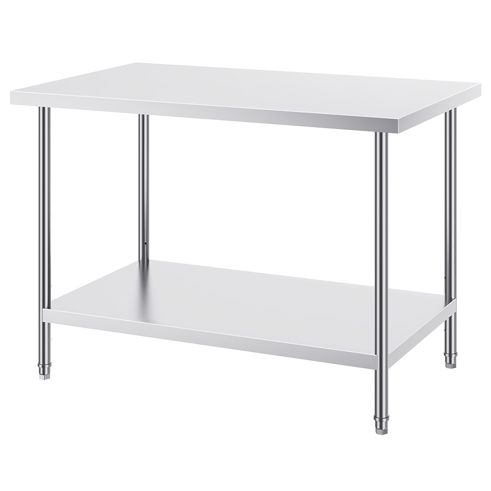 stainless steel work table with over shelf