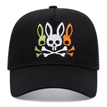 Logotipo personalizado por atacado Bordado Bordado de coelho Casual Capinho de beisebol de algodão para homens e mulheres