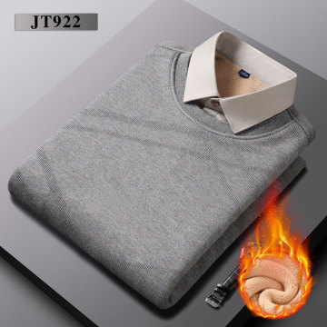 Men's Autumn Winter Thermal Cotton Fleece Pullover Sweater