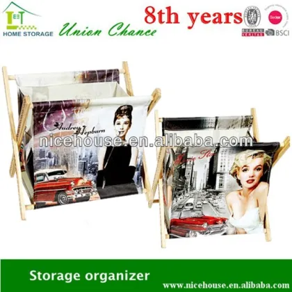 Colorful print wood magazine racks foldable