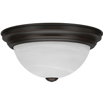 Traditional Rustic E26 Brushed Nickel Alabaster Flush Mount Ceiling Light