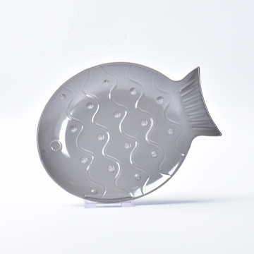 Household dinner tableware fish shape custom plate ceramic