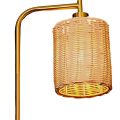 Woven rattan lampshade floor lamp