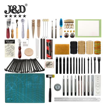 DIY Leather Tool Set: Rivet Sewing Cutting Mat Hammer Pin Buckle Kit