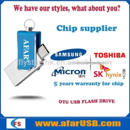 Latest metal swivel otg smartphone otg pen drive for samsung