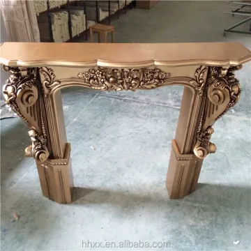 China Wholesale PU Antique Gold White Polyurethane Fireplace Frame Supplier