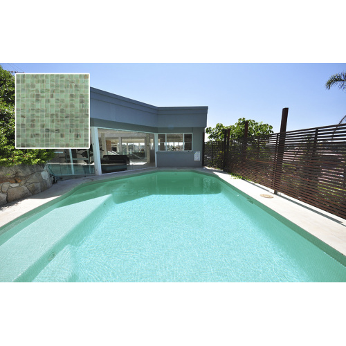 Green Glass Waterjet Mosaic Swimming Pool Tiles Sale