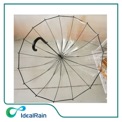 woman&man 16K POE transparent long handle umbrella rain umbrella