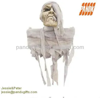 Hanging Mummy Reaper Halloween Prop Severed Head