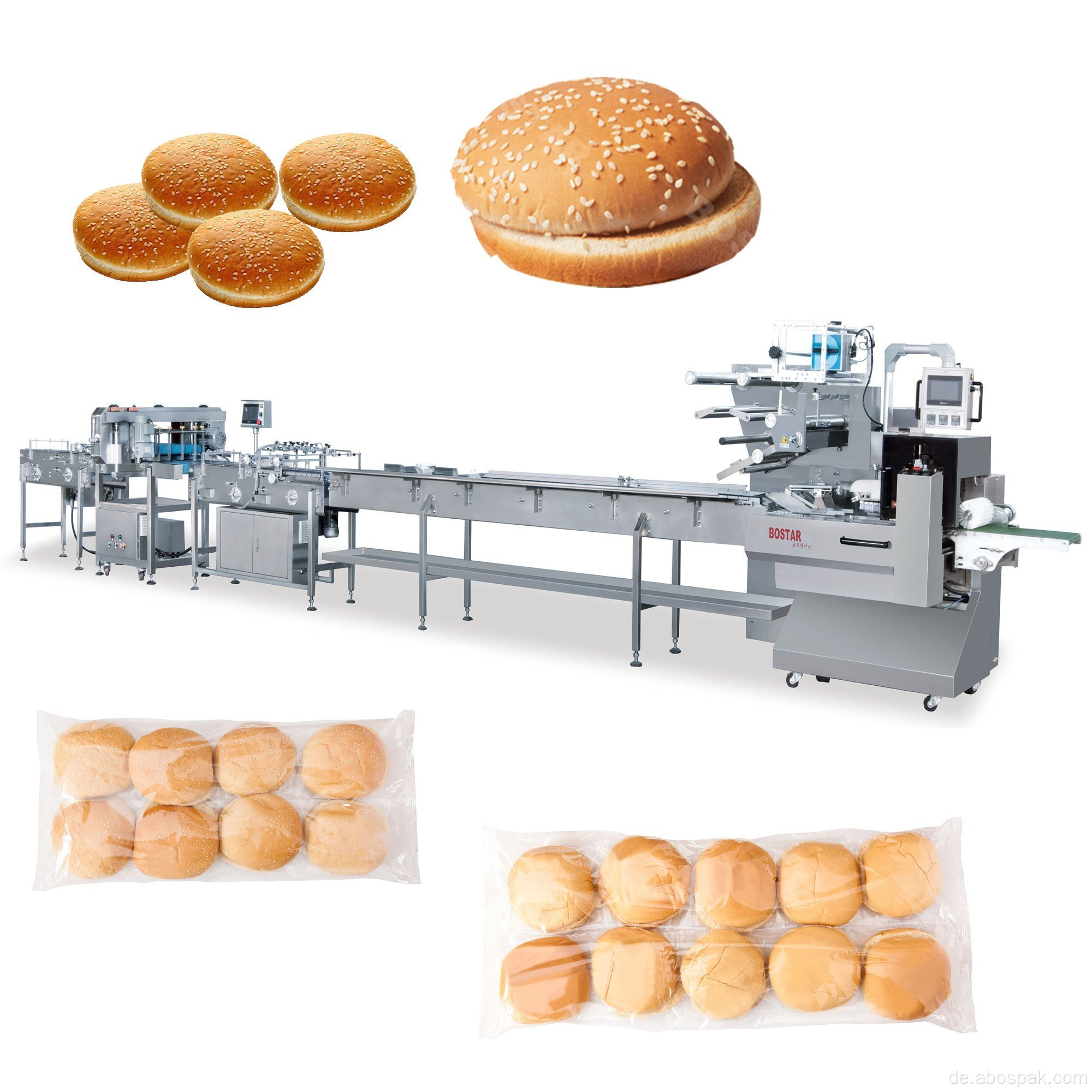 Automatische Buns Rolls Slicer-Verpackungsmaschine