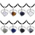 Snowflake Love Heart Birthstone Pendant Gemstone Necklaces for Women