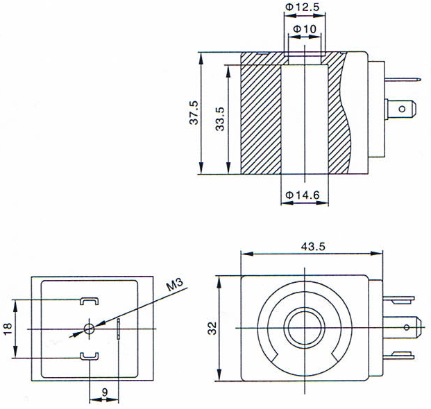 9W 483510S6 XS03XS6 F Parker Type Solenoid Coil