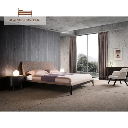 Leather Upholstered Wing Back King Size Bed Frame