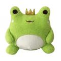 Cute green frog Prince throw pillow stuffed animal