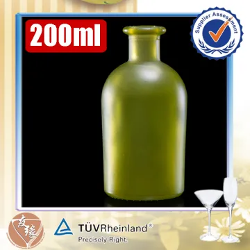 Custom Made Small Reed Diffuse Round Green 20cl Glass Bottle