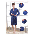 Men's long faux silk robe nightgown sleepwear
