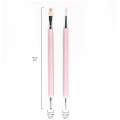 2 pcs Pink Handle Nail Brush Set