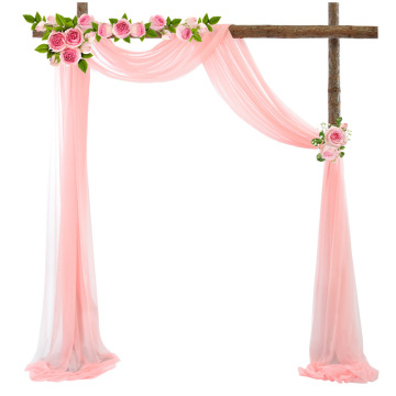 Chiffon Scarf Curtain - Pink Wedding Backdrop for Events