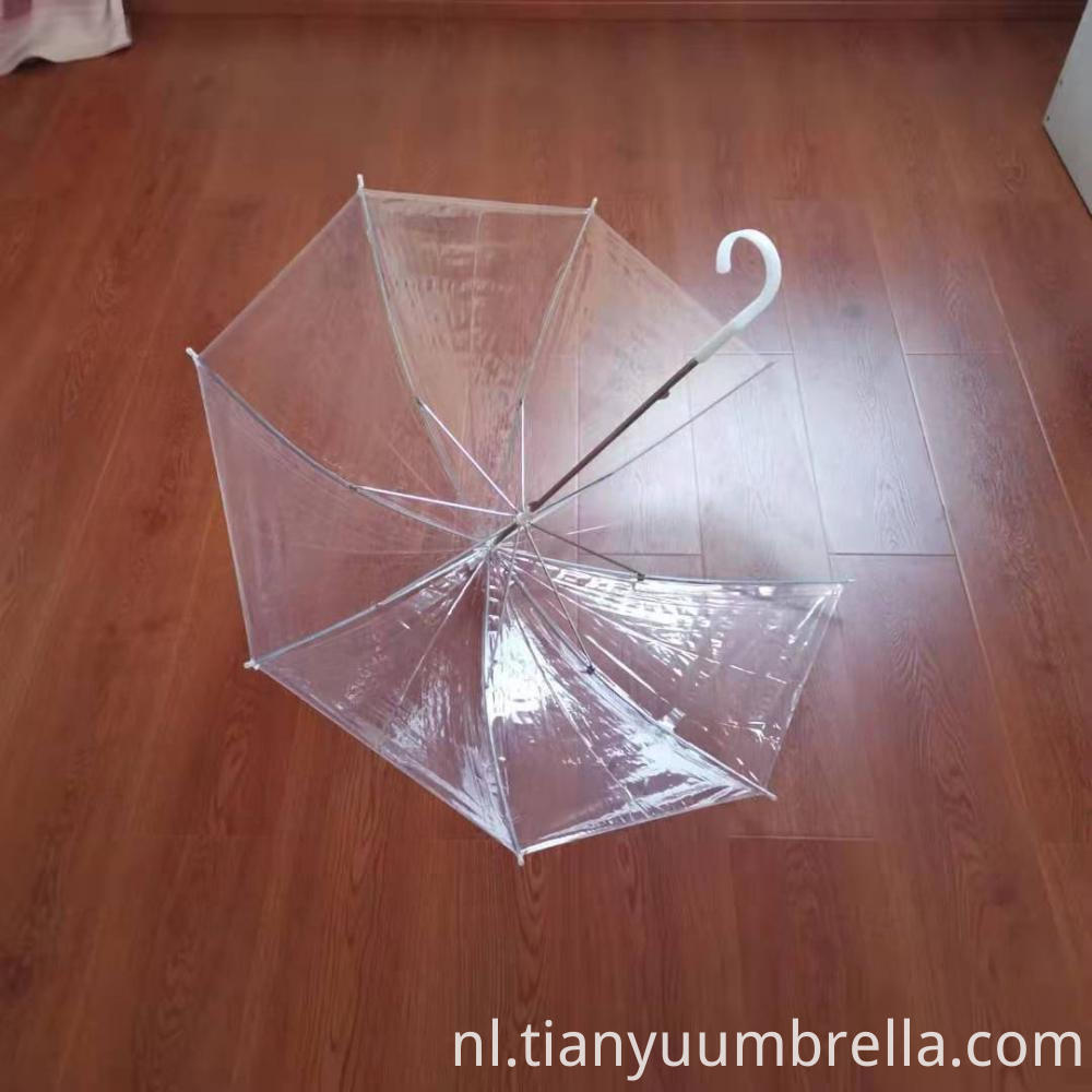 China aangepaste duidelijke plastic paraplu Fabrikanten
