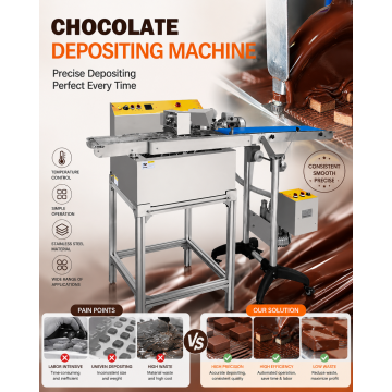 Mesin leleh cokelat dengan sistem penyampaian