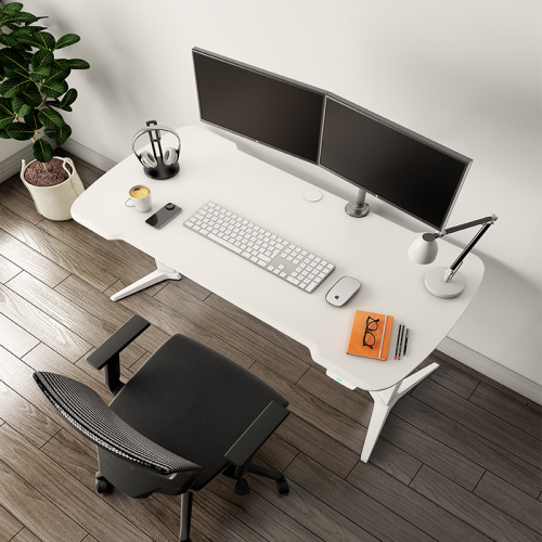 L Shape Sit Stand Desk White Black Electric Height Adjustable Computer Desk Frame Manufactory