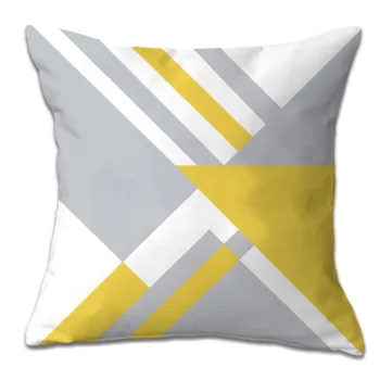 Yellow geometric pattern pillowcase pillow car cushion