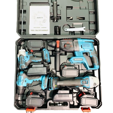 Big Discount 4 Kits 20V Cordless Drill Combo Power Tool Set with Electric Hammer Wrench and Grinder