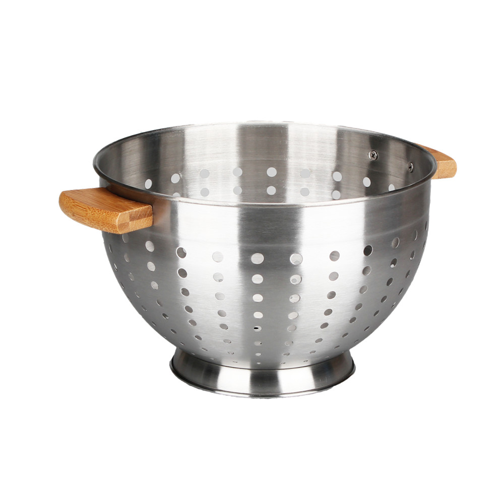 Satin Polishing Colander Wooden Handle