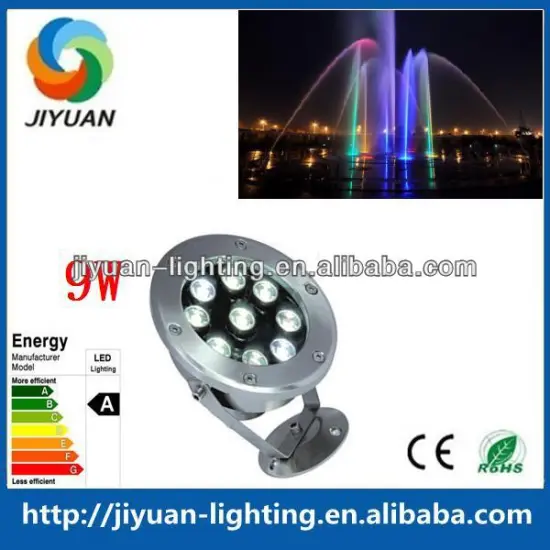 9w Stainless Steel Waterproof ip68 underwater led lights for small fountains