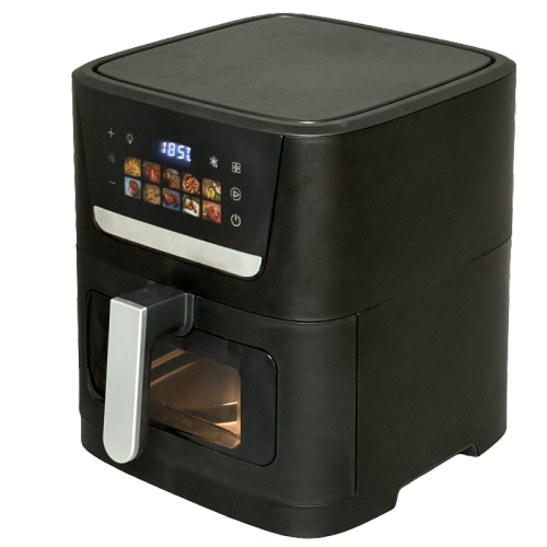 2025 8.5L Colorful Digital Touch Screen Oil-Free Air Fryer with Double Heating Element and Visible Window