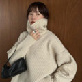 Frauen Rollkragenpullover übergroßer klobiger Pullover -Pullover