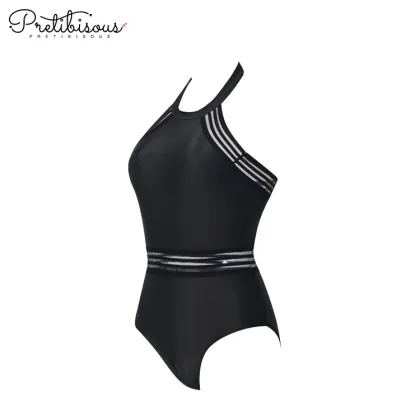 High neck one piece swim suit for women