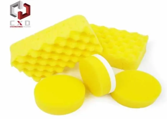 Yellow Wave Shaped Car Washing Sponge , Car Cleaning Sponge