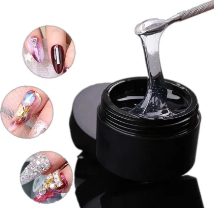 UV Gel Nail Set with Sticky Glue and Rhinestones