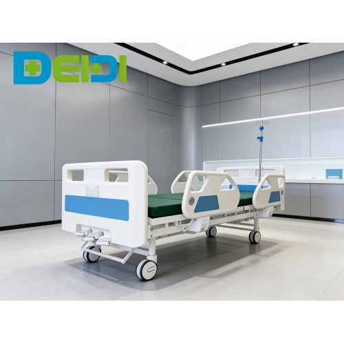 Perforated Three-Crank Hospital Bed | Four Small Rails, Central Brake, For Hospital Use